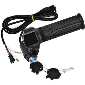 Electric Bike Grip, 1 Pair Waterproof Electric Bike Throttle Grip Bicycle Handlebar Grip with LED Display Screen for Electric Cars Bike Scooter