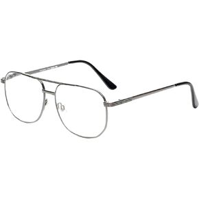 The Intellectual Metal Clear Bifocal Aviator Reader, Cheaters Reading Glasses, Men Women