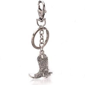 Liavy's Cowboy Boot Charm Fashionable Keychain - Sparkling Crystal - Unique Gift and Souvenir