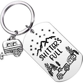 Fuqimanman2020 Camper Keychain - ملحقات تخييم باللون الأزرق والأخضر والأبيض والأصفر لمقطورات السفر، ملحقات RV المضحكة للتخييم الفريد من نوعه in Kuwait