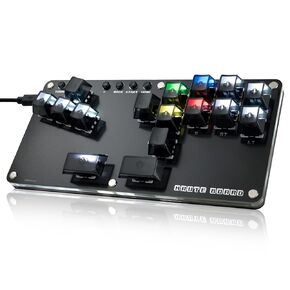B16 Mini All-Button Arcade Stick, Leverless Arcade Controller with DIY RGB & Turbo Functions, Compatible with PC/Ps3/Ps4/Switch/Steam Deck, Supports Hot Swap & SOCD