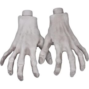 Halloween Skeleton Hands - 1 Pair Realistic Plastic Skeleton Zombie Hands for Halloween Terror Scary Props Decorations