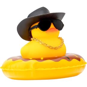 wonuu Car Rubber Duck, Yellow Duck Decoration Dashboard with Sun Hat Swim Ring Necklace Sunglasses for Car Dashboard Decorations in Kuwait