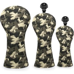 Barudan Golf Headcovers Head Covers Set 13 H- Nylon Golf Driver Headcover Hybrid Fairway Wood Cover - Golf Club Head Covers for Driver 3 Wood and Hybrids Gifts for Men Golfer in Saudi Arabia