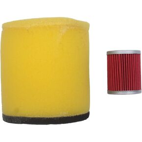 New Air Filter Oil Filter Kit Compatible With Suzuki LT-F4WDx LT-4WD LT-F250 LT-F250F LT-F300F King Quad 300 Quadrunner 250 Motorcycle 1988-2001 Replace 13781-19B00 13780-05G00 HF132