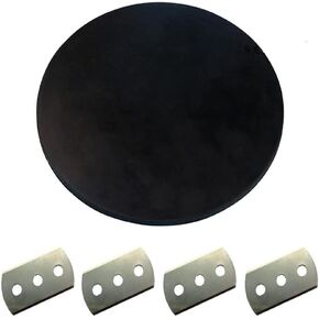 4PCS Blades for Cutter&1PCS Round Black Mat for Cloth Sample Disk Cutter, Fabric Weight Cutter,Textile Fabric GSM Sampling,Cloth Device Weight Instrument Sampler Paper Cutting
