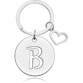 Baipilu Initial Alphabet Letter A-Z Keychain for Women Men Purse Handbags Metal Alphabet Initial Letter Pendant Keyring Gift