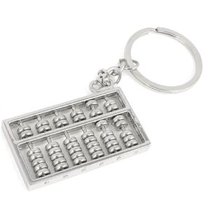 Mallofusa Alloy 6 Rolls Mini Abacus Keychain Key Ring Pendant Decoration Decor for Car Keys Handbag Fob Silver