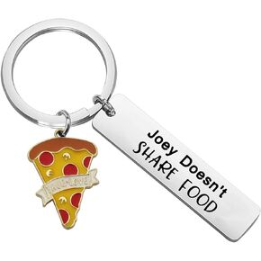 LQRI Best Friend Inspired Keyring Joey Doesn’t Share Food Pizza Charm Keychain