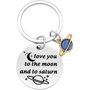 سلسلة مفاتيح Moon Saturn Keychain لمحبي الموسيقى والمغنية والأغنية المستوحاة من المعجبين هدية أحبك إلى القمر وإلى زحل in Kuwait
