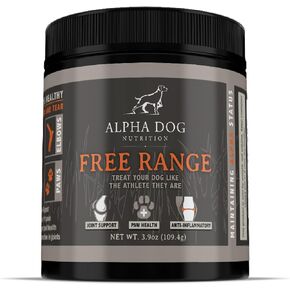 Free Range Joint Health Enhancer Supplement Powder for Dogs by Alpha Dog Nutrition - Premium Dog Arthritis Vitamins to Care for Joints - Contains Glucosamine, Chondroitin, MSM, Vitamin E, & More