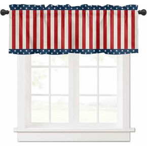 Window Curtains Valances, Boho Stripes Bohemian Vintage Farmhouse Decor Teal Brown Beige Rod Pocket Cafe Valance Short Curtains for Kitchen, Bedroom, Living Room, 1 Panel, 54"X18" in Kuwait