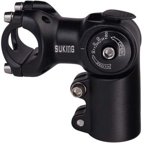 CYSKY 25.4 Stem 60mm 80mm 100mm Adjustable 0-90 Degree MTB Stem Mountain Bike Stem Riser Bicycle Handlebar Stem for Mountain Bike Road Bike BMX City Cycling