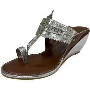 Women's Wedge Sandal Kolhapuri Ethnic Sandals Handmade Sandals Wedge Flip Flops Summer Sandals