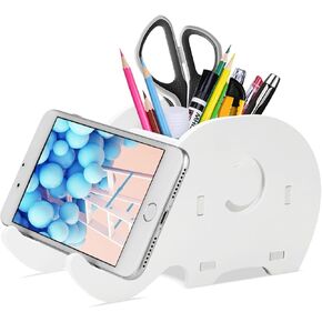 حامل قلم رصاص من COOLOO، حامل للهاتف الخلوي، ملحقات مكتب على شكل فيل لطيف متوافق مع حامل مكتب الكمبيوتر اللوحي، صندوق قرطاسية متعدد الوظائف لتزيين المكتب in Kuwait