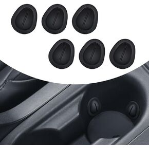 3 PCS Car Water Cup Holder Limiter, Silicone Elastic Flexible Non-Slip Drink Stopper, Shock-Absorbing Anti-Sound Bottle Anti-Scratch Stabilizer, Universal for Car Cup Holder Accessory (Black)
