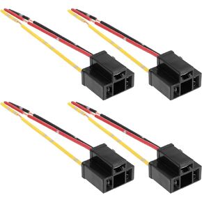 eMagTech 4Pcs Headlight Wiring Connector Replacement Compatible with H4 HB472 472 Bulbs 3 Pin Headlight Repair Lamp Harness Connector Plug Cable Socket