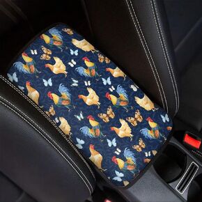 POLERO Leopard Print Center Console Cheetah Print Cover for Women Men Leopard Car Accessories Armrest Cover Center Seat Box Pad