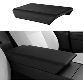 BASENOR Center Console Cover for 2024 Tesla Model 3 Highland TPE Armrest Cover Non-Slip Arm Rest Protector 2024 Model 3 Interior Accessories Black