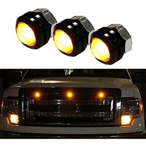 3pcs Car LED Amber Grille Lighting Kit Universal Fit Truck SUV for Ford SVT Raptor Style Chevy Dodge GMC