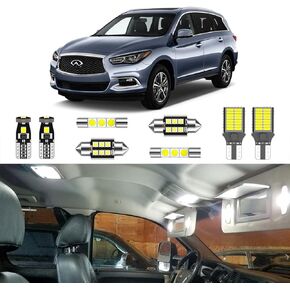 14PCS Super Bright White LED Interior Light Kit Package for Infiniti QX60 2014 2015 2016 2017 2018 2019 2020 2021 2022 + License Plate Lights and Install Tool