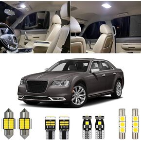 17 Piece White Interior LED Light Kit Package Replacement for Chrysler 300 300C 2011 2012 2013 2014 2015 2016 2017 2018 2019 2020 2021, with Placement Diagram and Install Tool