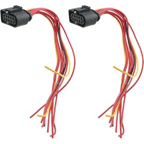 Carbhub 2 Pcs 10 Pin Headlight Wiring Adapter Plug Fit for Audi A3 VW Jetta Mk4 Replace 1J0973735, 1J0 973 735