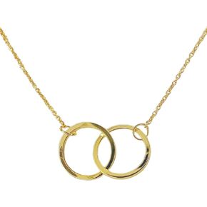 HONEYCAT Harmony Interlocking Circle Necklace in Gold, Rose Gold, or Silver | Delicate Jewelry