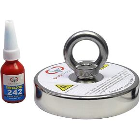 Brute Magnetics- 1500 lb Single Sided Fishing Magnet Bundle, Includes Strong Magnets for Fishing in Lakes or River, 4.7" Rare Earth Neodyminum Fishing Magnet, with Eyebolt and Threadlocker in Kuwait