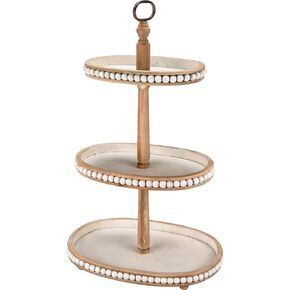 Primitives by Kathy White Oval Decorative 3-Tiered Tray