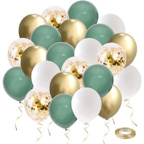 Black Gold Silver party Balloons, 50pcs 12 Inch Metallic Thicker Latex Confetti Balloons with Ribbon for Wedding Birthday Baby Shower Decorations (BlackGoldSilver50pcs)