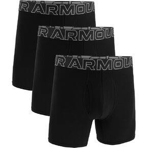 Under Armour Men's 3-Pack Performance Cotton Boxer Brief, 6" Inseam, All-Day Comfort & Ultra-Soft
