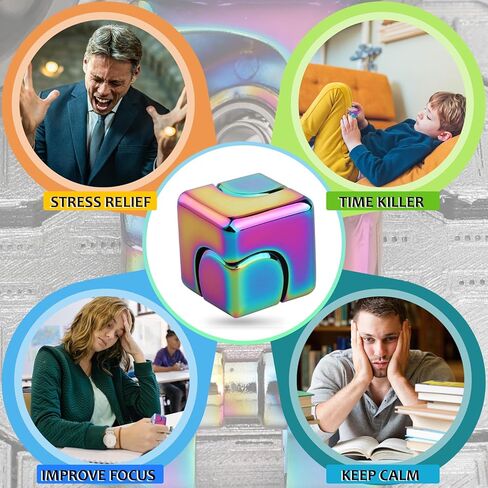 فيدجيت سبينر مكعب لعبة مغناطيسية للأطفال البالغين لحشو بيض عيد الفصح، 2 في 1 معدن مؤكسد لليد سبينر جيروسكوب لتخفيف التوتر، لعبة مكتب EDC رائعة لجائزة عيد الميلاد في الفصل الدراسي in Kuwait