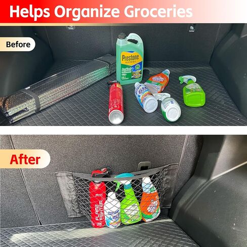 2pcs Universal Mesh Car Nets, Elastic Small Car Trunk Organizer, Car Trunk Net,Automotive Cargo Nets, for SUV, Rv, Cars and Trucks,with Tape Stickers in Saudi Arabia
