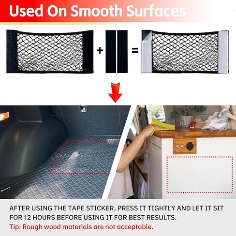 2pcs Universal Mesh Car Nets, Elastic Small Car Trunk Organizer, Car Trunk Net,Automotive Cargo Nets, for SUV, Rv, Cars and Trucks,with Tape Stickers in Saudi Arabia