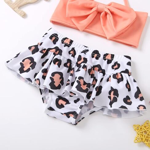 XFGLCK طفل الفتيات ملابس السباحة Bowknot الرسن العلوي + شريط كشكش أسفل قطعتين مجموعة البكيني الصيف ثوب السباحة in Kuwait