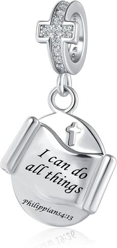 Religious Series Charm Keep Faith Cross Bible Charms Beads Fit Men Women Bracelet Gift for Mothers Day in Saudi Arabia
