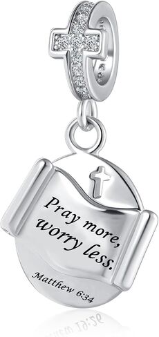 Religious Series Charm Keep Faith Cross Bible Charms Beads Fit Men Women Bracelet Gift for Mothers Day in Saudi Arabia