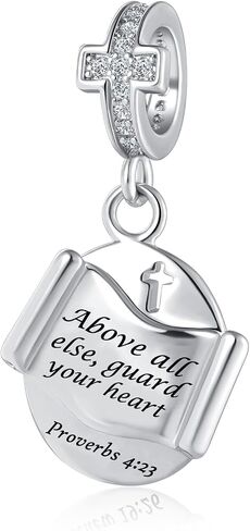 Religious Series Charm Keep Faith Cross Bible Charms Beads Fit Men Women Bracelet Gift for Mothers Day in Saudi Arabia
