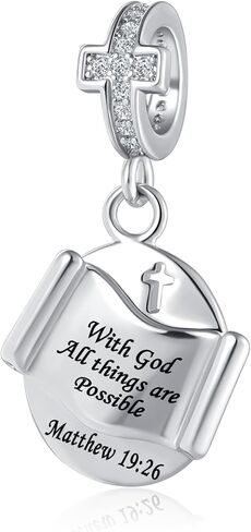 Religious Series Charm Keep Faith Cross Bible Charms Beads Fit Men Women Bracelet Gift for Mothers Day in Saudi Arabia