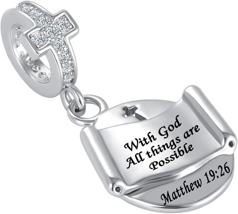 Religious Series Charm Keep Faith Cross Bible Charms Beads Fit Men Women Bracelet Gift for Mothers Day in Saudi Arabia