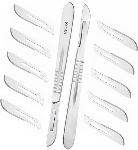 10 قطع مشرط 21 مع مقبض مشرط رقم 4 مناسب لصنع بطاقات الإشارة الجراحية in Kuwait