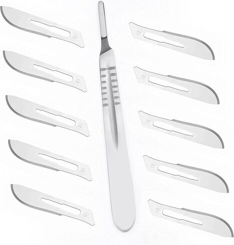 10 قطع مشرط 21 مع مقبض مشرط رقم 4 مناسب لصنع بطاقات الإشارة الجراحية in Kuwait