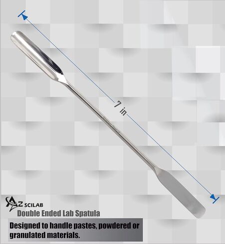 Stainless Steel Double Ended Micro Lab Scoop Spoon Half Rounded & Flat End Spatula Sampler (7 INCH) in Saudi Arabia