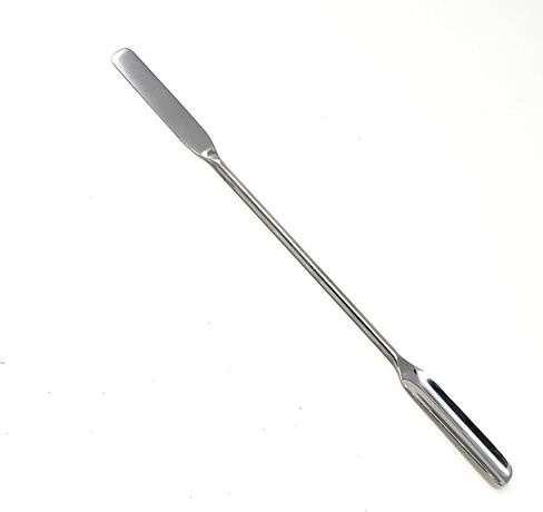 Stainless Steel Double Ended Micro Lab Scoop Spoon Half Rounded & Flat End Spatula Sampler (7 INCH) in Saudi Arabia