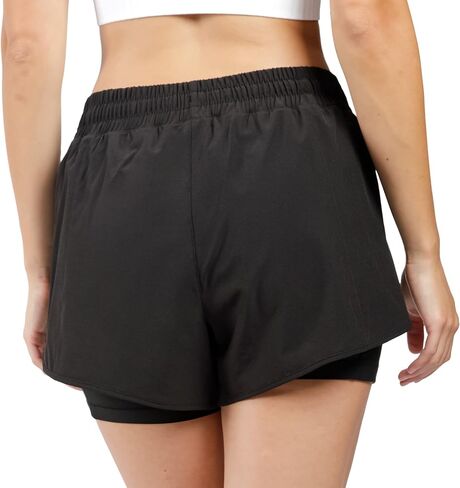90 Degree By Reflex Lightweight Workout Shorts 2 in 1 Running Yoga Gym Shorts with Inner Biker Short Pockets in Kuwait