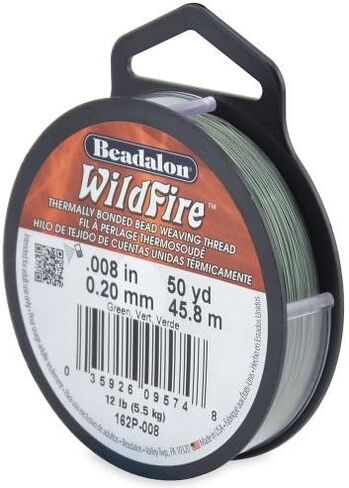Beadalon Wildfire .008-inch 50 Yard Beading Thread, Green in Saudi Arabia