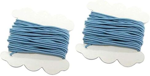 Linpeng Elastic Cord For Beading - Jewelry Making - Scrapbook Making - Gift Wrapping - Pastel Blue -1.5 mm x 5 yds per card - 2 cards per pack in Saudi Arabia