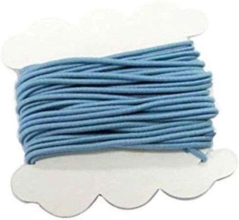 Linpeng Elastic Cord For Beading - Jewelry Making - Scrapbook Making - Gift Wrapping - Pastel Blue -1.5 mm x 5 yds per card - 2 cards per pack in Saudi Arabia