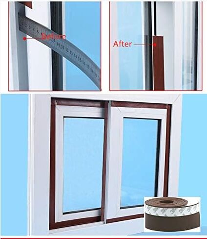 Silicone Seal Strip Weather Strip for Door Seal Strip 5M/16 FT Sealing Sticker Adhesive for Doors Window Gaps Anti Collision Weather Stripping(25MM Door Bottom Tape, Brown) in Saudi Arabia